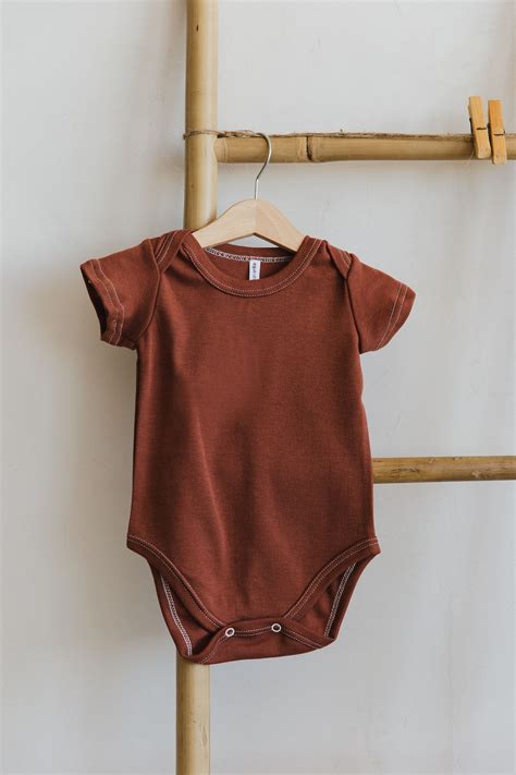 Baby Bodysuit Short Sleeves Neutral Colors Organic Cotton Etsy