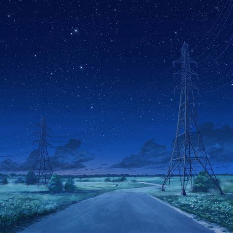 Aw15 Arseniy Chebynkin Night Sky Star Blue Illustration Art Anime Wallpaper