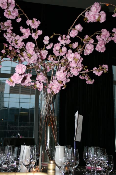 Pink Cherry Blossoms Wedding Centerpieces Tall Centerpieces Blossom