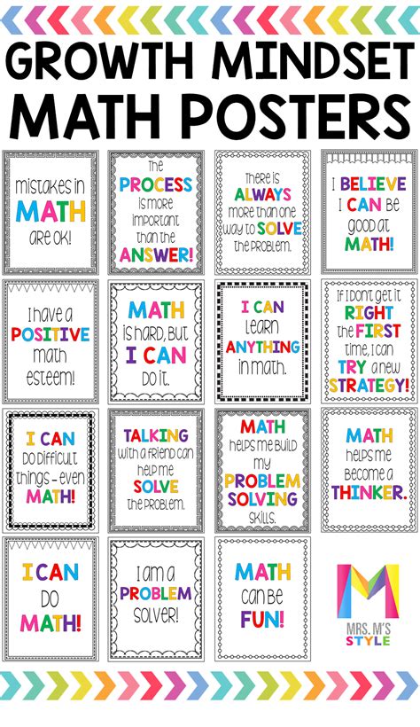 These Posters Will Help Your Students Develop A Growth Mindset In Math