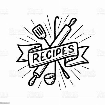 Recipe Drawn Cook Clipart Recette Livre Banner