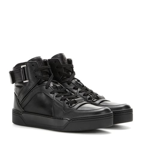 | $1,000 gucci sega black leather sneakers size us 13 made in italy. Gucci Leather High-Top Sneakers in Black - Lyst