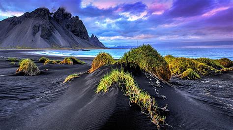 Hd Wallpaper Vik Iceland Landscape Sea Birds Eye View Black Sand