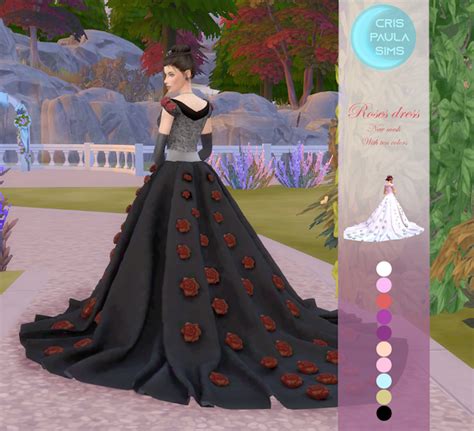 The Sims 4 Roses Dress Cris Paula Sims