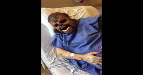 video mom wears chewbacca mask during labor