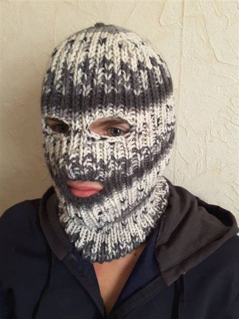 Hand Knit Wool Blend Winter Balaclava Face Mask Hat Helmet Ski Mask Face Mask Motobyke Mask