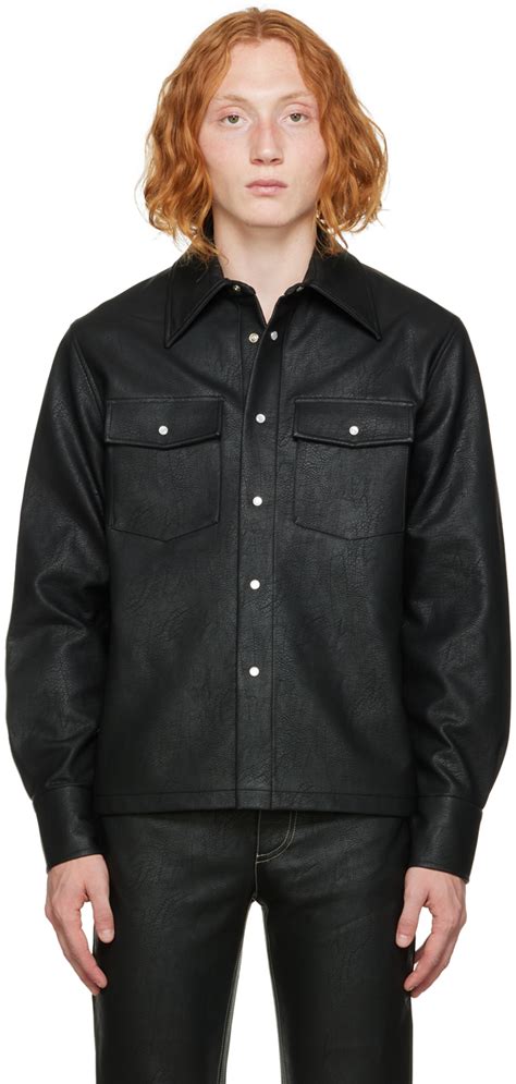 Séfr Ssense Exclusive Black Matsy Faux Leather Jacket Ssense