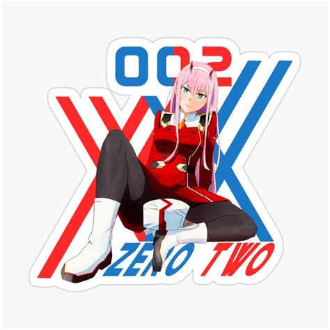 Zero Two 02 Darling In The Franxx Sticker By Ice Man7 Zero Two