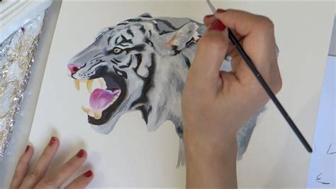 Peindre Un Tigre Speed Painting Tiger Youtube