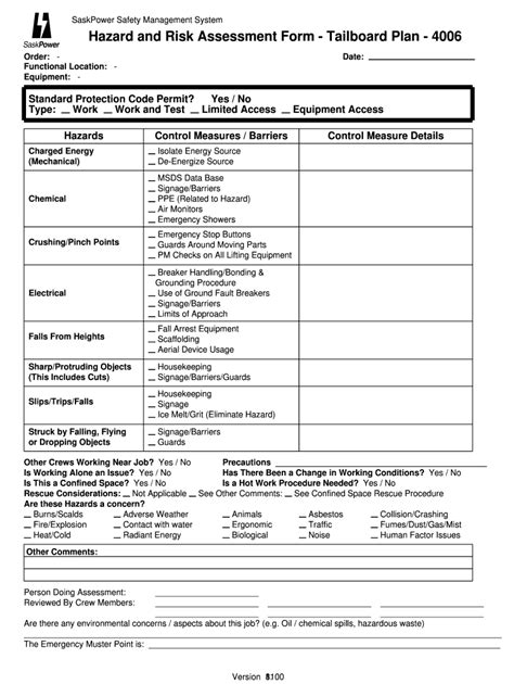Hazard Assessment Form Template Fill Out And Sign Printable PDF