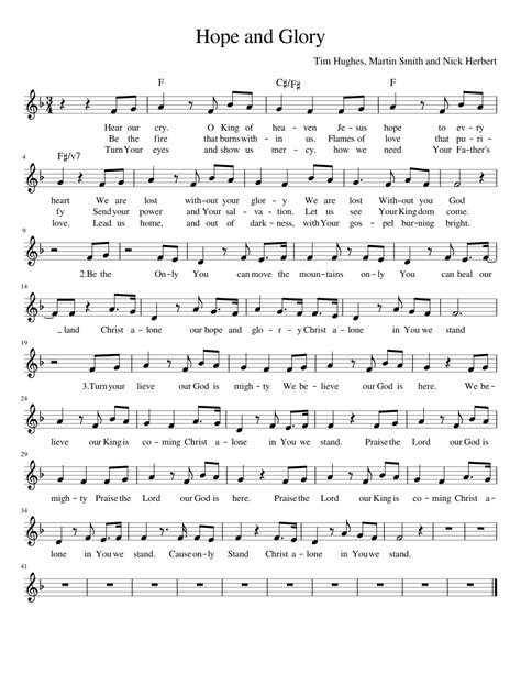 Hope And Glory Sheet Music For Piano Solo Download And Print In Pdf