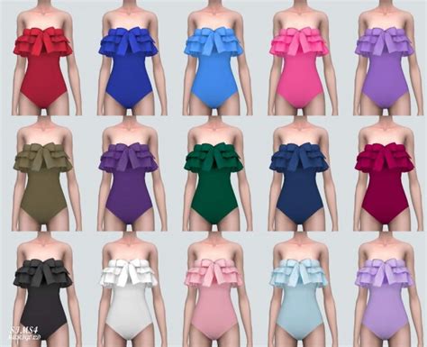 Sims4 Marigold Bow Frill Swimsuit • Sims 4 Downloads