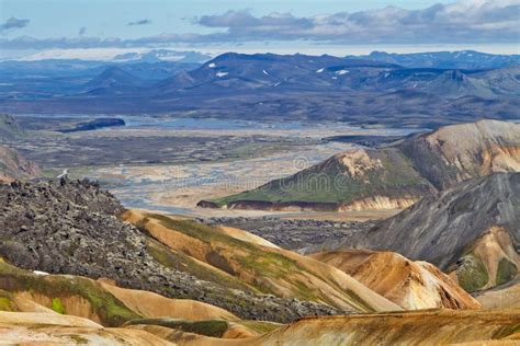 Icelandic Mountain Landscape Lava Field And Volcanic Mountains In The