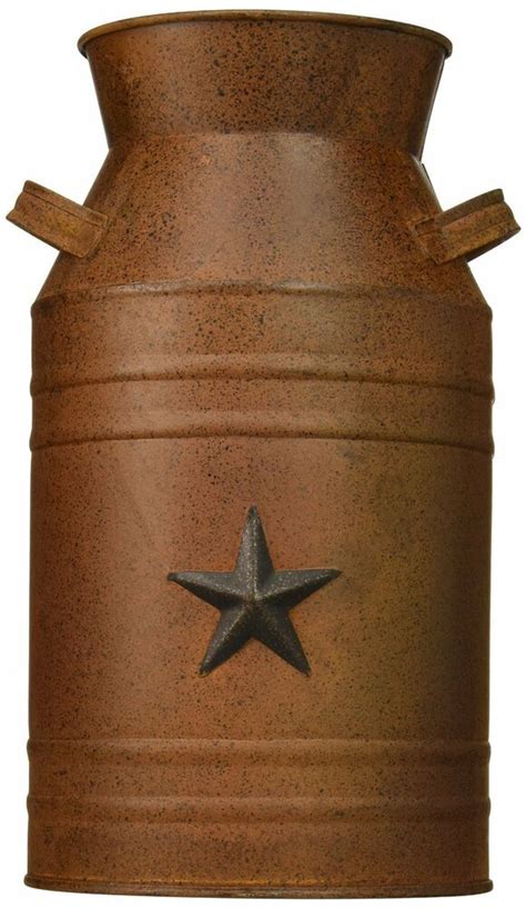 A large multi color metal milk container. Milk Can Container Bottle Antique Decor Vintage Metal ...