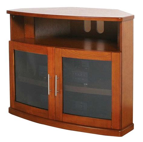 Plateau Newport Series Corner Wood Tv Cabinet With Glass Doors For 26