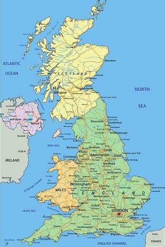 United Kingdom Highly Detailed Editable Political Map With Labeling