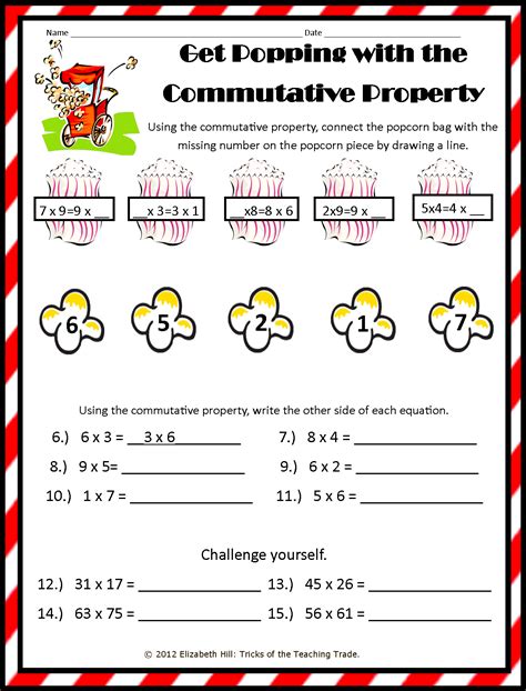 Commutative Property Of Multiplication Worksheets 5th Grade