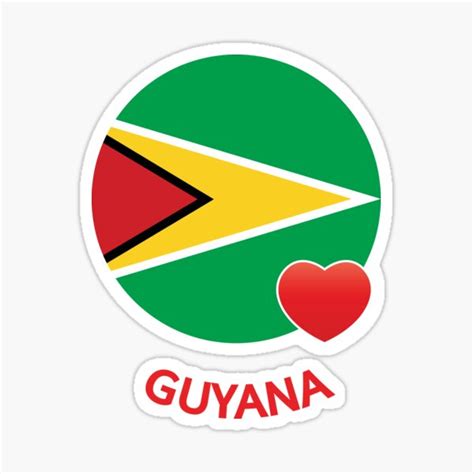 i love guyana flag sticker for sale by antarart redbubble