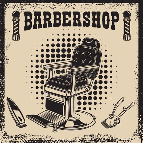 Barber Shop Poster Template Barber Chair And Tools On Grunge