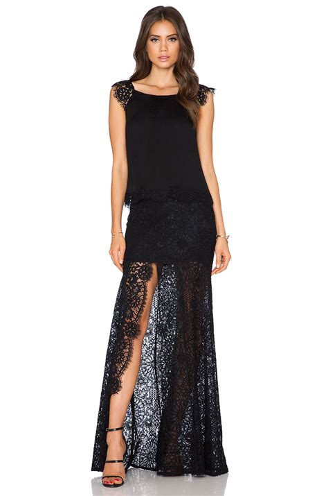 Lyst Alexis Hermes Lace Maxi Skirt In Black