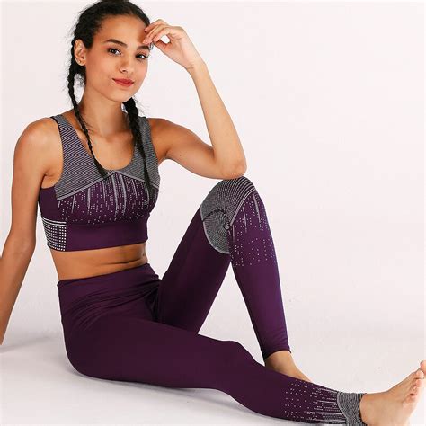peneran women sport set bra legging jogging suit gym woman sportswear print dry fit female