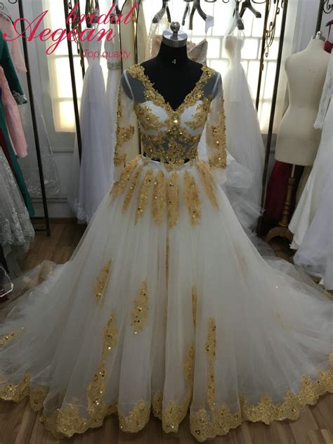 Popular Ivory Gold Wedding Dresses Buy Cheap Ivory Gold Wedding Dresses