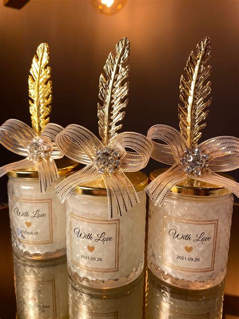 Personalised Wedding Party Thank you Candle Favor for Guests | Etsy