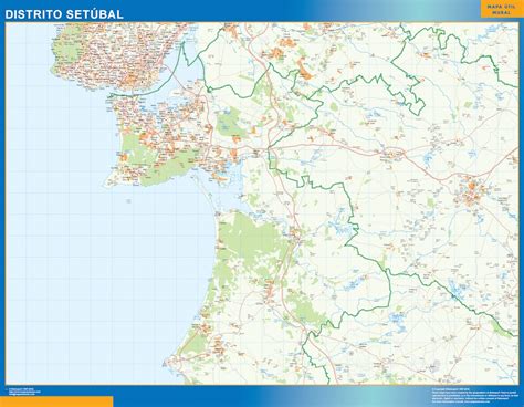 Alentejo, algarve, azoren, centro, madeira, lissabon und norte. Region von Setubal Karte in Portugal | Landkarten für ...