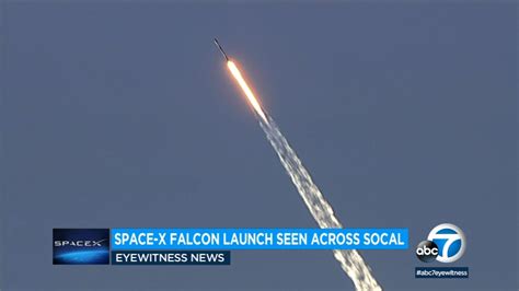 Spacex Falcon 9 Rocket Launch From Vandenberg Space Force Lights Up
