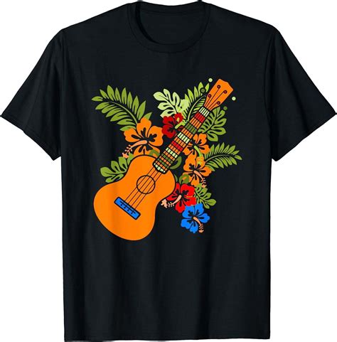 Hawaiian Floral Uke Ukulele T-Shirt - Embrace the Aloha Spirit with