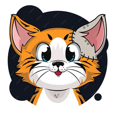 Premium Vector Cute Orange Robot Cat Avatar