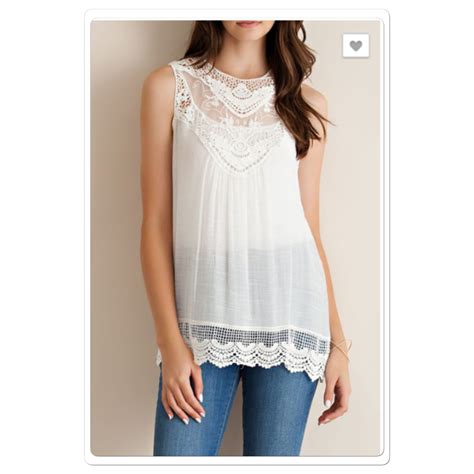 White Lace Front Tank Lacey Tops Fashion Beautiful Outfits