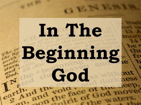 In The Beginning God - North Second Street Church of Christ