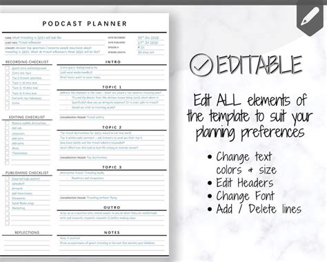 Free Podcast Planning Template Nisma Info