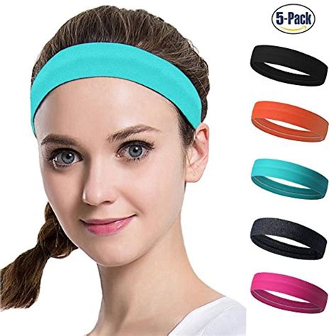 Set Of 5 Womens Yoga Sport Athletic Headband For Running Sports Travel