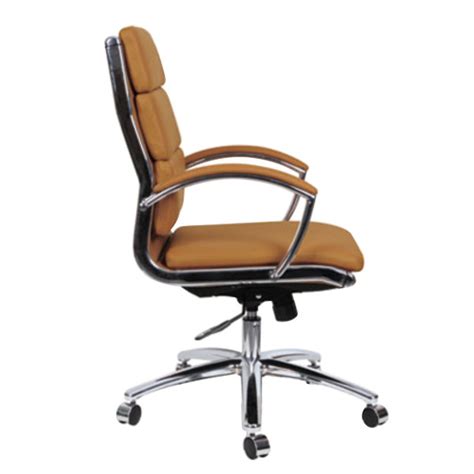 Browse through our wide selection of brands, like and. Alera ALENR4259 Neratoli Mid-Back Camel Leather Office Chair with Fixed Arms and Chrome Swivel Base
