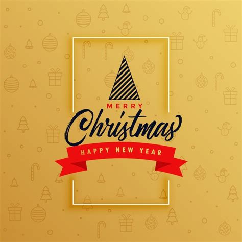 Free Vector Elegant Merry Christmas Greeting Card Design