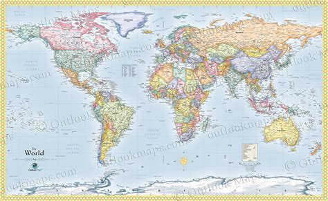 A High Detail And Attractive Political World Map World Map Colorful