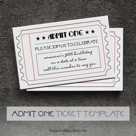 These Printable Admit One Tickets Can Be Personalized With The Details