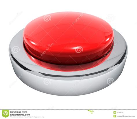 Big red button stock illustration. Image of object, circle - 26365162