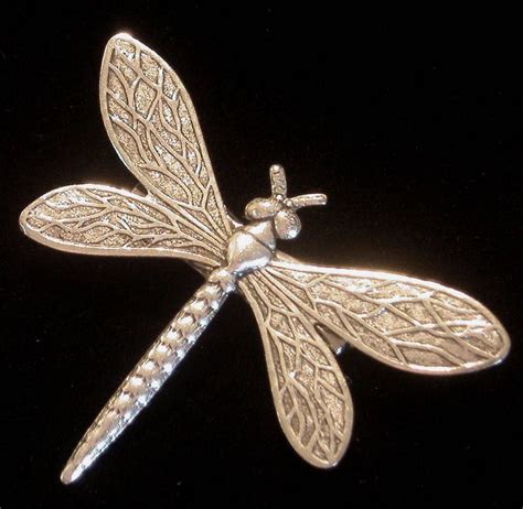 Dragonfly Pin Brooch 24 Karat Gold Or Silver Plate Dragonflies Etsy