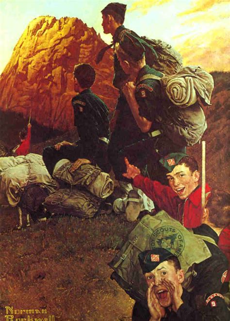 Norman Rockwell Painting From 1957 Of Explorer Scouts At The Tooth Of