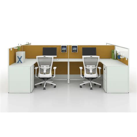 Modern Office Cubicle Metal Leg Workstations Modular Desk Furniture