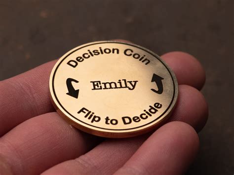 Decision Coin Custom Engraved Brass Coin Couples Flip Coin Etsy Canada