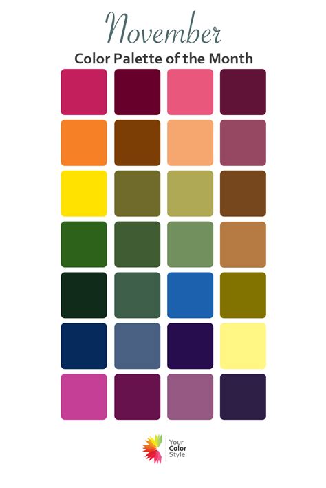 November Color Palette Of The Month In 2022 Color Palette November