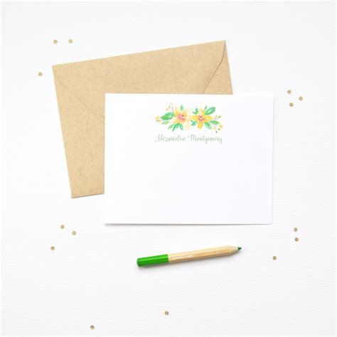 Personalized note cards are great when you want to send a quick note to someone. OUR FAVORITE FLORAL STATIONERY - Mospens Studio Custom ...