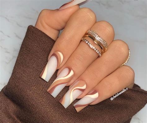 Fall Nails Brown French Tip