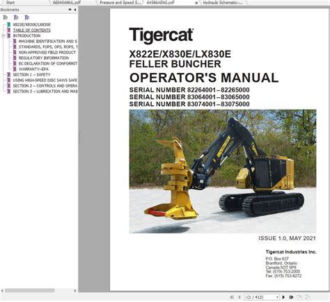 Tigercat Feller Buncher Lx E X E X E Operator S Manual