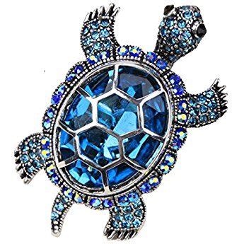 Yacq Jewelry Women S Crystal Big Turtle Pin Brooch Pendant Stretch