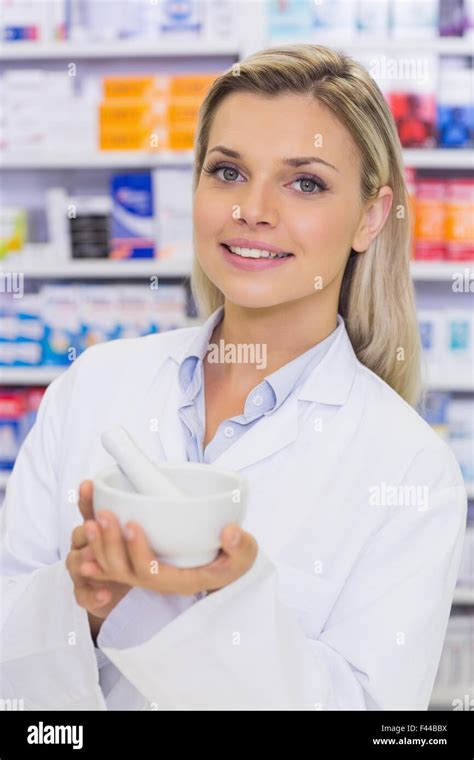 Pharmacist Mixing A Medicine Stock Photo Alamy